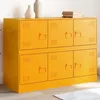Image de vidaXL Buffet jaune moutarde 99x39x73 cm acier