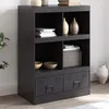 Image de vidaXL Buffet haut noir 67x39x95 cm acier