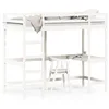 Image de Lit mezzanine blanc 90x190 cm bois pin massif bureau intÃ©grÃ©