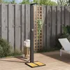 Image de vidaXL Douche d'extÃ©rieur noir 50x55x224 cm rÃ©sine tressÃ©e bois acacia