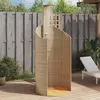 Image de vidaXL Douche d'extÃ©rieur beige 100x100x241,5cm poly rotin bois acacia