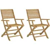 Image de Vidaxl Chaises Pliables De Jardin 2 Pcs Bois Massif D'acacia