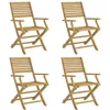 Image de Vidaxl Chaises Pliables De Jardin 4 Pcs Bois Massif D'acacia