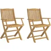 Image de Vidaxl Chaises Pliables De Jardin 2 Pcs Bois Massif D'acacia