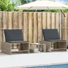 Image de Vidaxl Chaises Longues Lot De 2 Avec Table Gris Clair RÃ©sine TressÃ©e