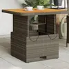 Image de Vidaxl Table De Jardin Gris 80x80x71 Cm RÃ©sine TressÃ©e Et Bois Acacia