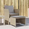 Image de Vidaxl Chaise De Jardin Avec Tabouret Beige RÃ©sine TressÃ©e