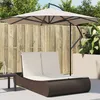 Image de Vidaxl Chaise Longue Double Avec Coussins Marron RÃ©sine TressÃ©e