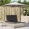 Image de Vidaxl Chaise Longue Double Avec Coussins Gris Clair RÃ©sine TressÃ©e