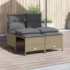 Image de Vidaxl Salon De Jardin Avec Coussins 4 Pcs Beige RÃ©sine TressÃ©e