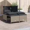 Image de Vidaxl Salon De Jardin 4 Pcs Avec Coussins Gris Clair RÃ©sine TressÃ©e
