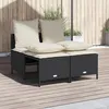 Image de Vidaxl Salon De Jardin 4 Pcs Avec Coussins Noir RÃ©sine TressÃ©e