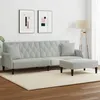 Image de vidaXL CanapÃ©-lit Ã  2 places avec oreillers et repose-pied gris clair