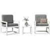 Image de Vidaxl Salon De Jardin 3 Pcs Blanc Bois Massif De Pin