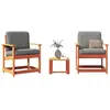 Image de Vidaxl Salon De Jardin 3 Pcs Cire Marron Bois De Pin Massif