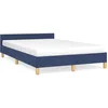Image de vidaXL Cadre de lit avec tÃªte de lit bleu 120x190 cm tissu