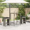 Image de Vidaxl Tabourets De Bar Jardin Coussins Lot De 2 Gris RÃ©sine TressÃ©e