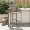 Image de Vidaxl Tabourets De Bar De Jardin Lot De 2 Gris RÃ©sine TressÃ©e