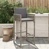 Image de Vidaxl Tabourets De Bar Jardin Coussins Lot De 2 Gris RÃ©sine TressÃ©e
