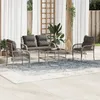 Image de Vidaxl Salon De Jardin 4 Pcs Avec Coussins Gris RÃ©sine TressÃ©e