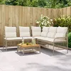 Image de Vidaxl Salon De Jardin Avec Coussins 2 Pcs Beige RÃ©sine TressÃ©e