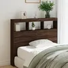 Image de vidaXL Armoire tÃªte de lit avec LED chÃªne marron 120x17x102 cm