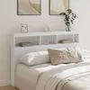 Image de vidaXL Armoire tÃªte de lit avec LED blanc 160x17x102 cm
