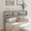 Image de Vidaxl Armoire TÃªte De Lit Avec Led Sonoma Gris 160x17x102 Cm