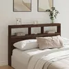 Image de vidaXL Armoire tÃªte de lit avec LED chÃªne marron 160x17x102 cm