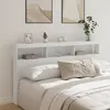 Image de vidaXL Armoire tÃªte de lit avec LED blanc 180x17x102 cm