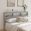 Image de vidaXL Armoire tÃªte de lit avec LED sonoma gris 180x17x102 cm