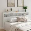 Image de vidaXL Armoire tÃªte de lit avec LED blanc 200x17x102 cm