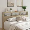 Image de Vidaxl Armoire TÃªte De Lit Avec Led ChÃªne Sonoma 200x17x102 Cm