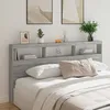 Image de vidaXL Armoire tÃªte de lit avec LED sonoma gris 200x17x102 cm