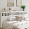 Image de vidaXL Armoire tÃªte de lit avec LED blanc 220x17x102 cm