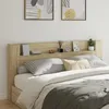 Image de Vidaxl Armoire TÃªte De Lit Avec Led ChÃªne Sonoma 220x16,5x103,5 Cm