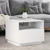 Image de vidaXL Table basse avec lumiÃ¨res LED blanc 50x49x40 cm