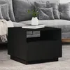 Image de vidaXL Table basse avec lumiÃ¨res LED noir 50x49x40 cm