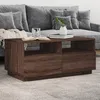 Image de vidaXL Table basse avec lumiÃ¨res LED chÃªne marron 90x49x40 cm