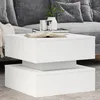 Image de vidaXL Table basse avec lumiÃ¨res LED blanc 50x50x40 cm