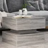 Image de vidaXL Table basse avec lumiÃ¨res LED sonoma gris 50x50x40 cm