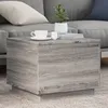 Image de vidaXL Table basse avec lumiÃ¨res LED sonoma gris 50x50x40 cm