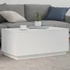 Image de vidaXL Table basse avec lumiÃ¨res LED blanc 90x50x40 cm