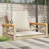 Image de Vidaxl Balancelle Avec Coussins Beige 63x62x40 Cm RÃ©sine TressÃ©e