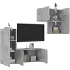 Image de vidaXL UnitÃ©s murales TV 4 pcs gris bÃ©ton bois d'ingÃ©nierie