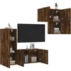 Image de vidaXL UnitÃ©s murales TV 4 pcs chÃªne fumÃ© bois d'ingÃ©nierie