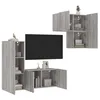 Image de vidaXL UnitÃ©s murales TV 4 pcs sonoma gris bois d'ingÃ©nierie