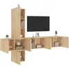 Image de vidaXL UnitÃ©s murales TV 5 pcs chÃªne sonoma bois d'ingÃ©nierie