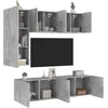 Image de vidaXL UnitÃ©s murales TV 5 pcs gris bÃ©ton bois d'ingÃ©nierie