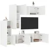 Image de vidaXL UnitÃ©s murales TV 5 pcs blanc bois d'ingÃ©nierie